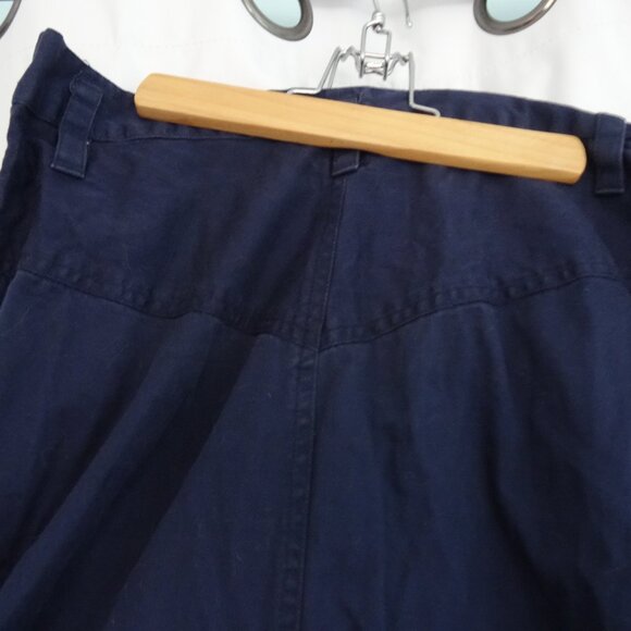 womens vintage style size 12 navy blue button up skirt maxi - Picture 3 of 9